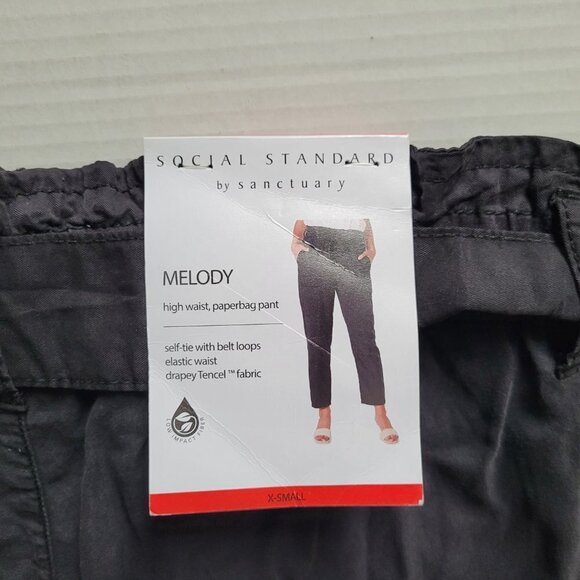 Social Standard by Sanctuary pants Melody black trousers high waist paperbag - Picture 11 of 14